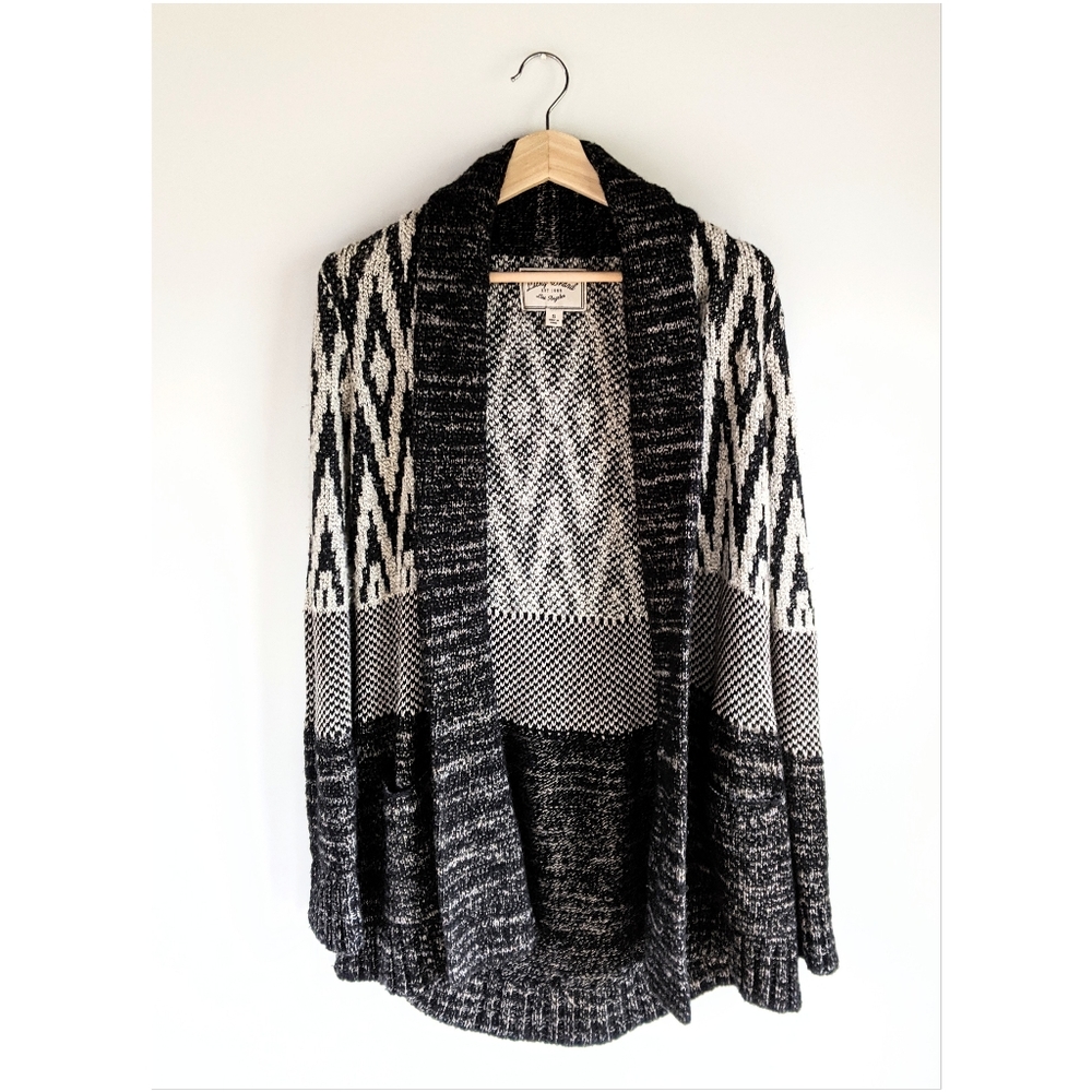 Lucky Brand Long Black Cardigan Duster